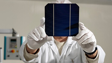 Worker with Solar Panel