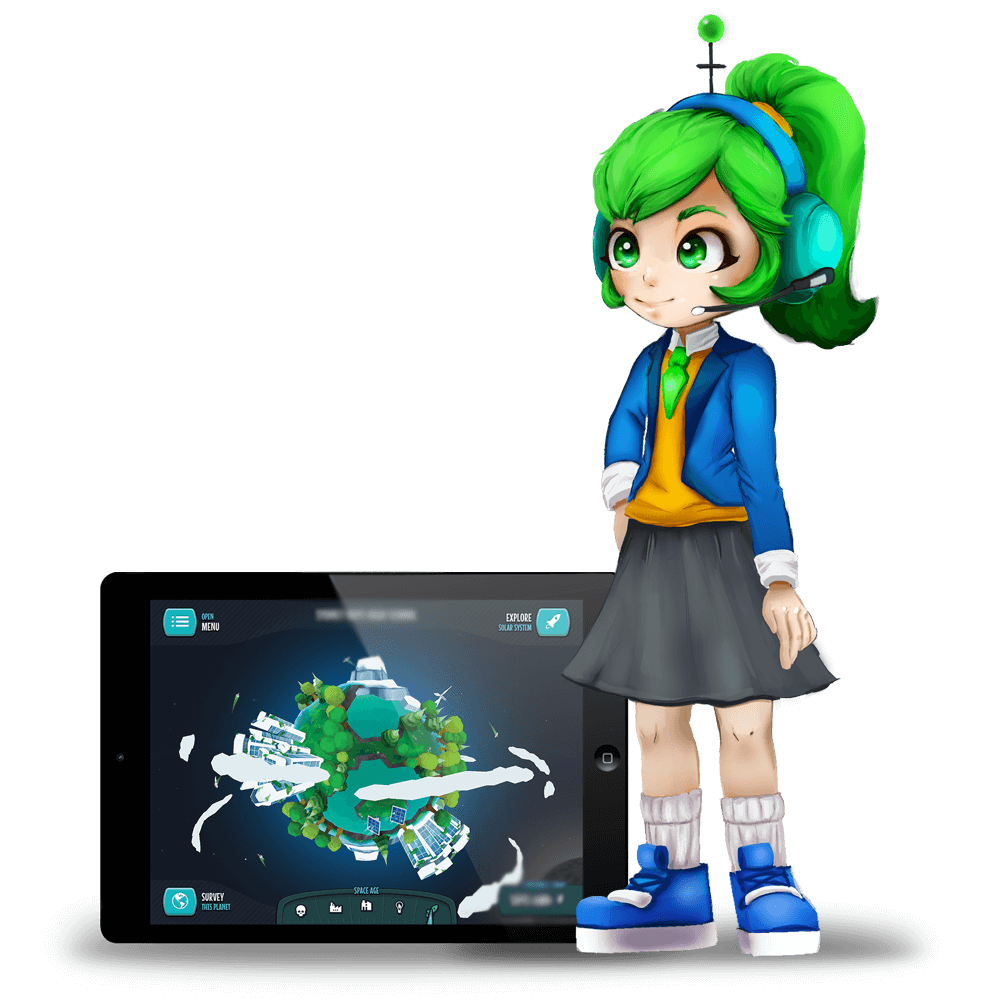 Galaxy Girl and Ipad
